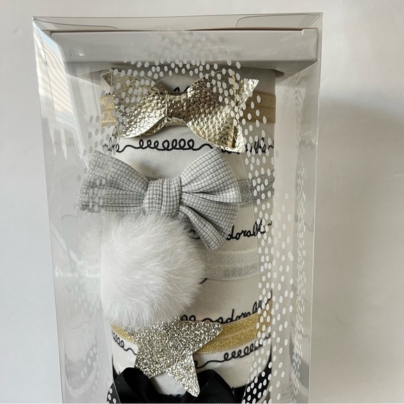 Elly & Emmy Baby My First Headband Stand With 5 Mix Headbands Bows Stars pom pom - Picture 4 of 13